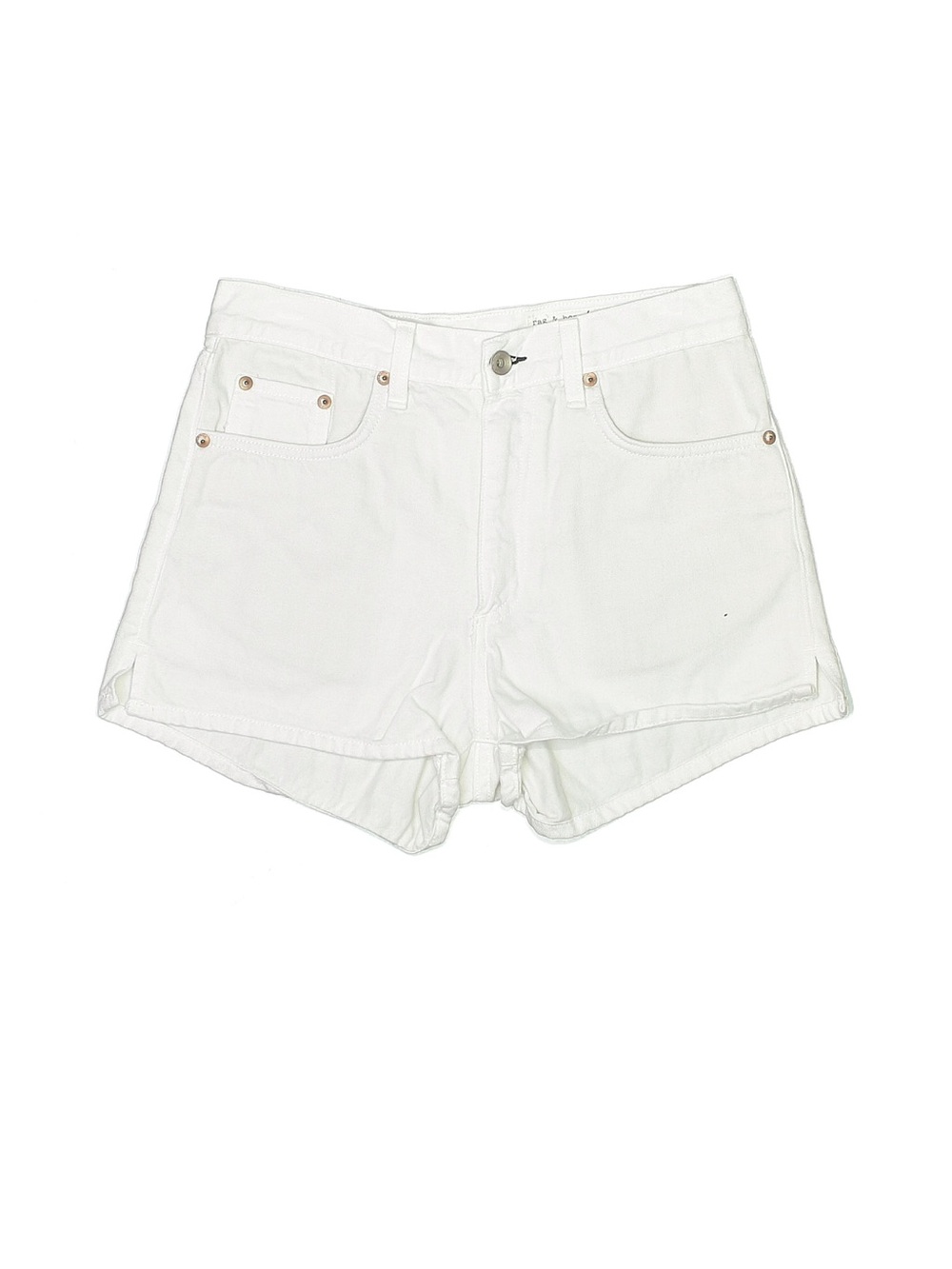 rag & bone White Denim High-Waist Shorts